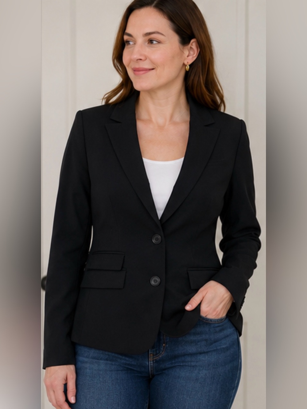 Mexx Black Two-Button Tailored Blazer